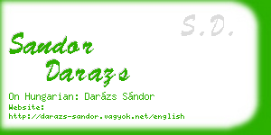 sandor darazs business card