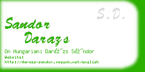 sandor darazs business card